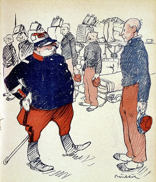 Caricature in L'Assiette du Beurre, 1906, depicting the French army in training