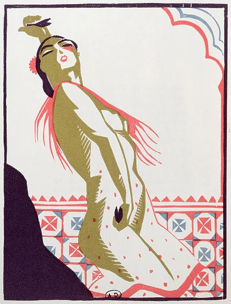 Carmen, 1927 (colour woodblock print)