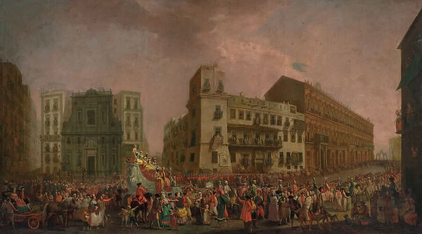 The Carnival in Naples in 1778, with the Cavalcata turca