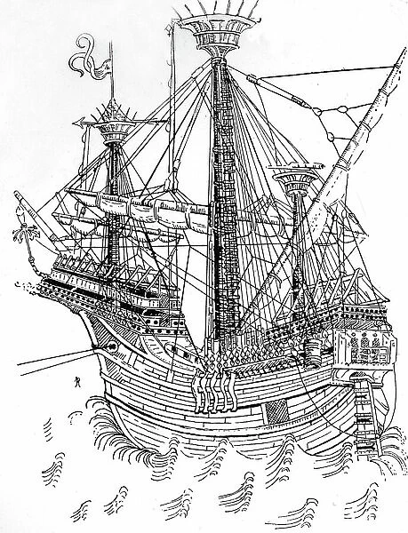 A Carrack of about 1470. Engraving