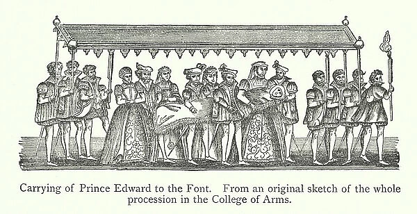 Carrying of Prince Edward to the Font (engraving)