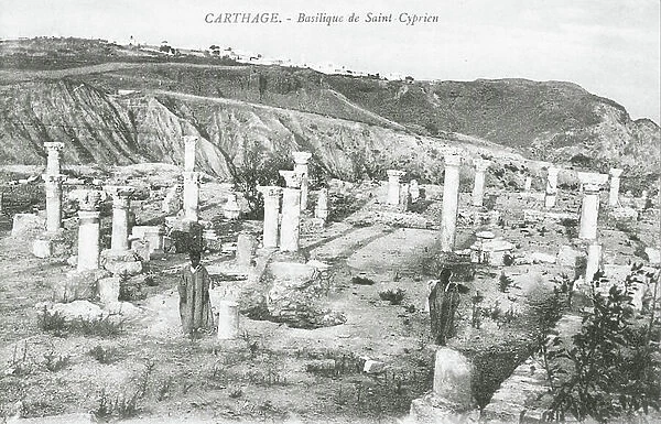 Carthage: Basilique de Saint-Cyprien (b / w photo)