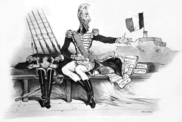 Cartoon depicting the exile of King Charles X, 15th August 1830 (engraving)