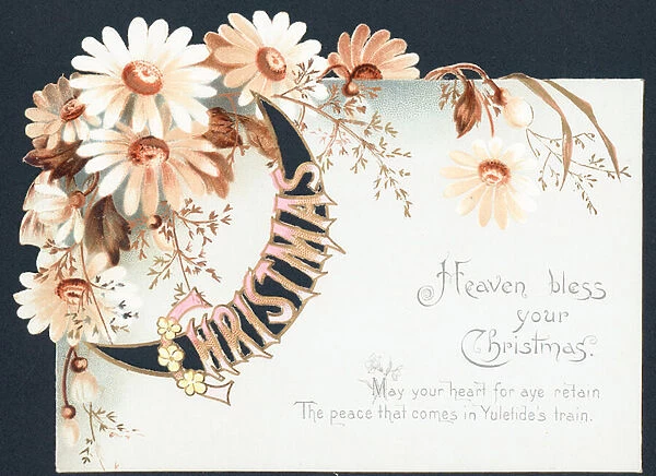 Cascading Flowers, Christmas Card (chromolitho)