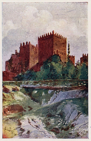 Castle of Guimaraes, Portugal (colour litho)