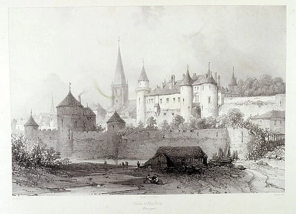 Castle of Saint-Dizier, France. By Baron Isidore Taylor (1789 - 1879), French traveller and author, 1857 (drawing)