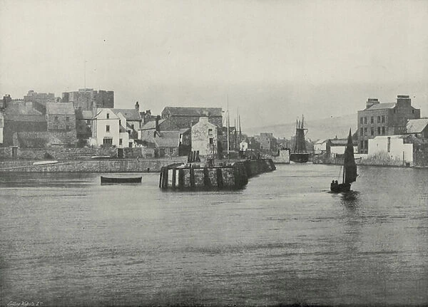 Castletown, from the Pier, showing the Castle of Rushen (b  /  w photo)