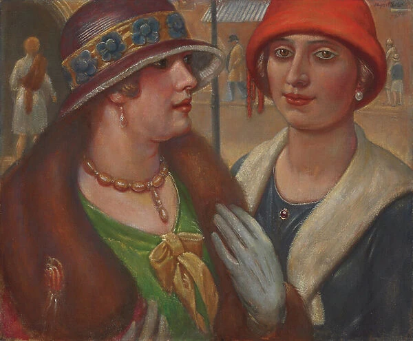 Casual Meeting, 1928 (oil on canvas)