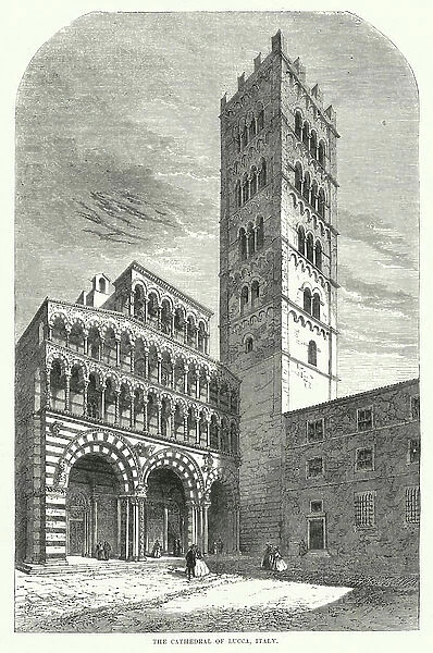 The Cathedral of Lucca, Italy (engraving)