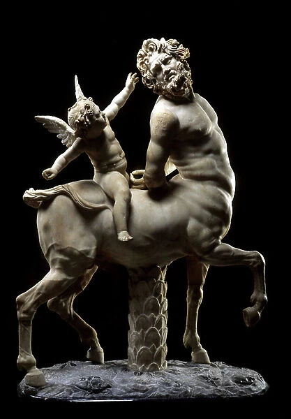 Centaur rides by Love, 2nd century BC, Asia Minor. The work was discovered in Rome in the 17th century. Musee du Louvre, Paris