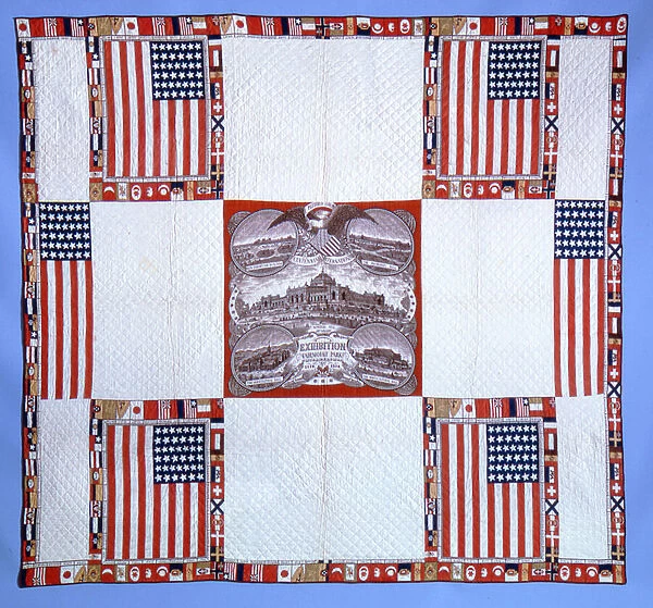 Centennial quilt, Massachusetts, 1876 (cotton)