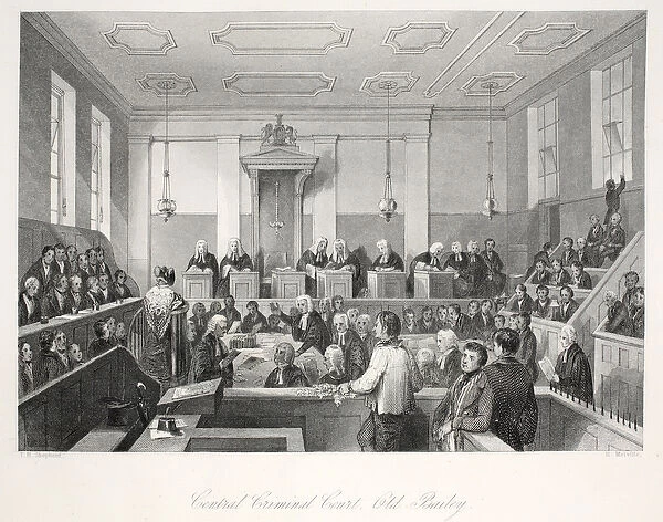 Central Criminal Court at the Old Bailey, from London Interiors with their Costumes
