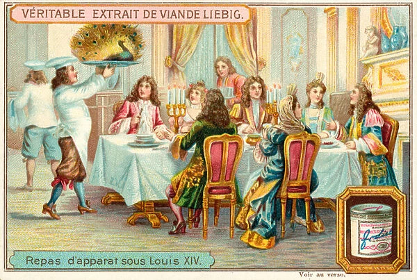 Ceremonial feast under Louis XIV of France (chromolitho)