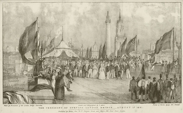 The ceremony of opening London Bridge, 1 August 1831 (engraving)