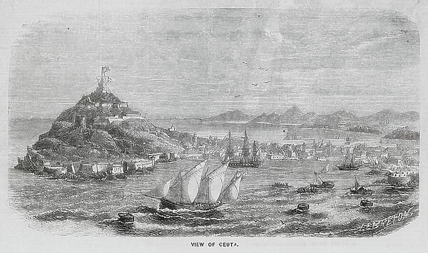 Ceuta, Spanish possession in North Africa (engraving)