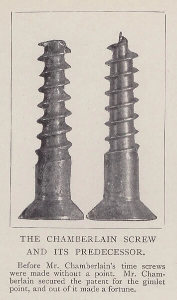 The Chamberlain Screw (right) and its predecessor (b  /  w photo)