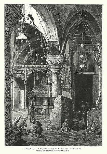 The Chapel of Helena, Church of the Holy Sepulchre (engraving)