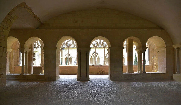 The chapter room and the cloister of the Abbey Notre Dame de la Nativite (consecrated in 1154) of Cadouin (Dordogne, Perigord)