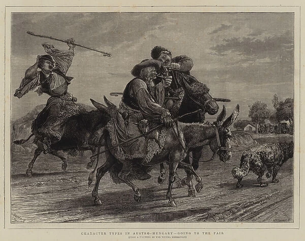 Character Types in Austro-Hungary, going to the Fair (engraving)