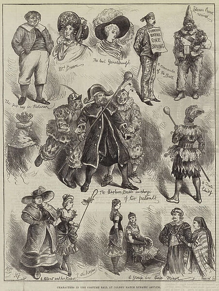 Characters in the Costume Ball at Colney Hatch Lunatic Asylum (engraving)