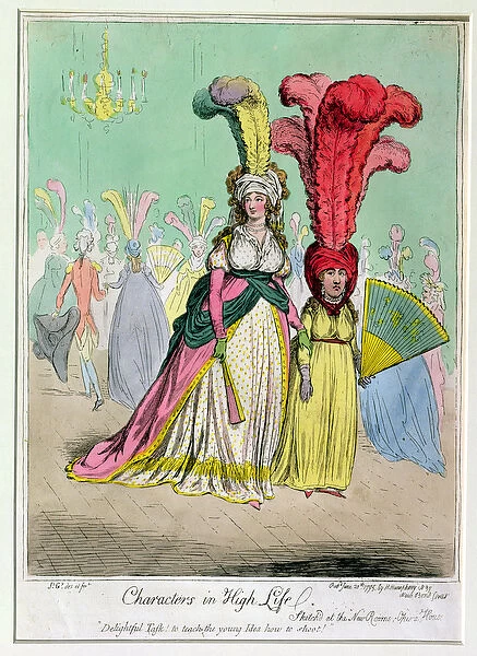 Characters in High Life, published by Hannah Humphrey in 1795 (hand-coloured etching)