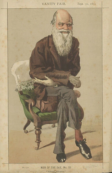 Charles Darwin (colour litho)