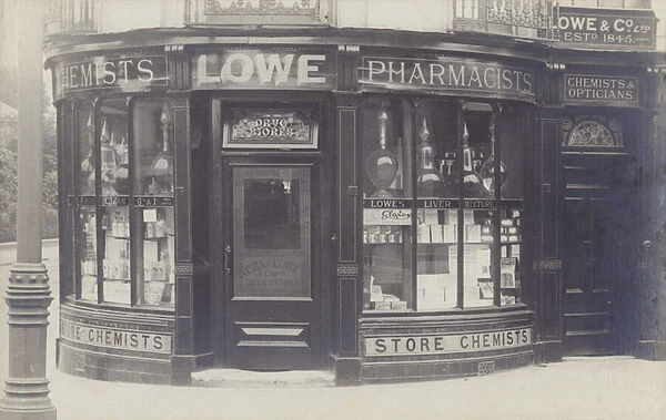 Charles Lowe & Co Drug Store, Surbiton, Surrey (b  /  w photo)