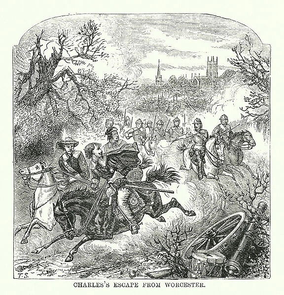Charles's escape from Worcester (engraving)