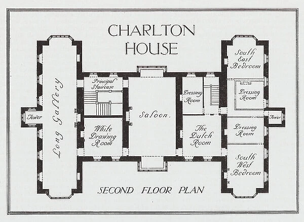 Charlton House, Second Floor Plan (litho)