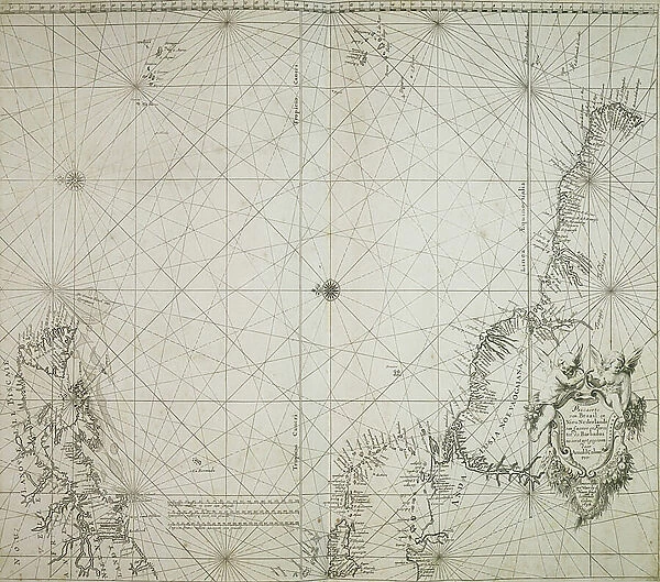 A chart of Brazil bound in Jacob Colom's Atlas of werelts-water-deel en des selfs zee-custen, 1656 (bound sheet)