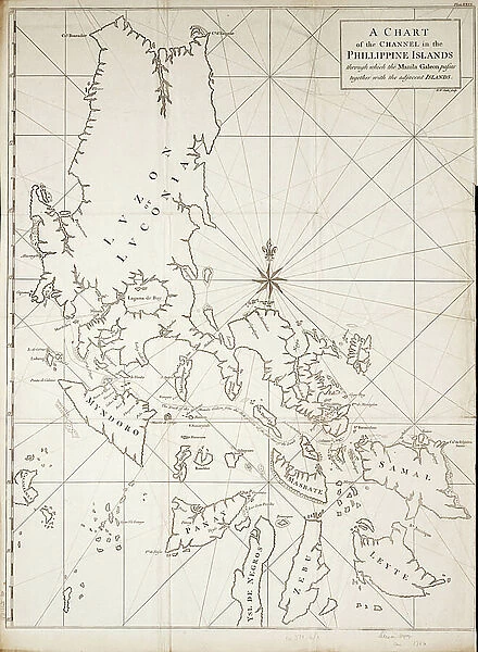 A chart of the channel in the Phillippine Islands through which the Manila Galeon passes together with the adjacent islands, 1748 (engraving)