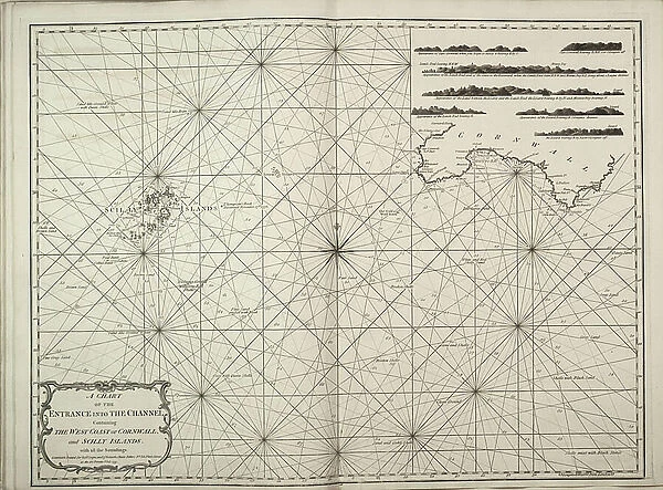 A chart of the entrance into the Channel containing the west coast of Cornwall and Scilly Islands with all the soundings, 1779 (copperplate engraving)