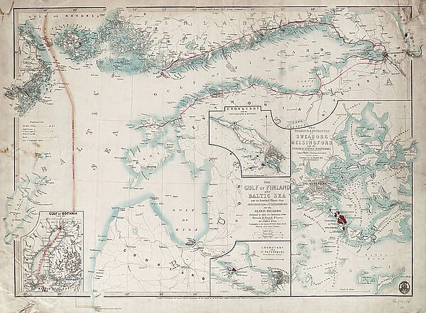 Chart of the Gulf of Finland and Baltic Sea, 1854 (engraving)