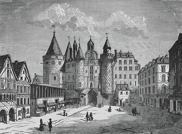 The Chatelet, side of the rue Salut Denis, in 1780 (engraving)