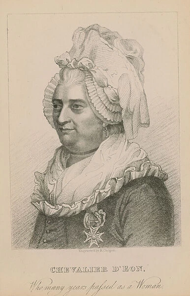 Chevalier D Eon, who many years passed as a woman (engraving)
