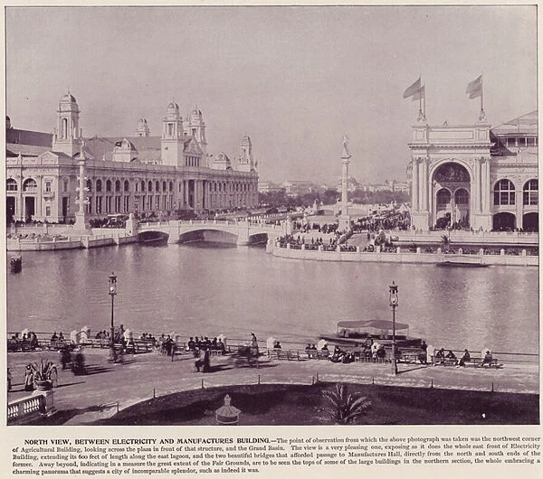 Chicago Worlds Fair, 1893: North View, between Electricity and Manufactures Building (b  /  w photo)