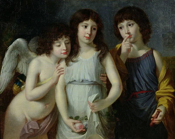 The Three Children of Monsieur Langlois (oil on canvas)