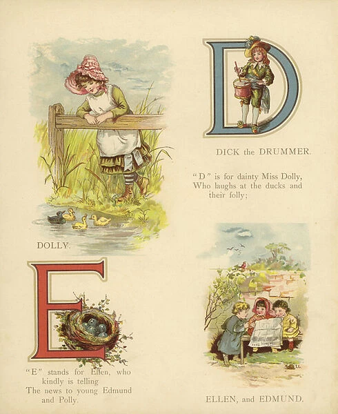 Childrens Names: Dick the Drummer, Dolly, Ellen, Edmund (colour litho)