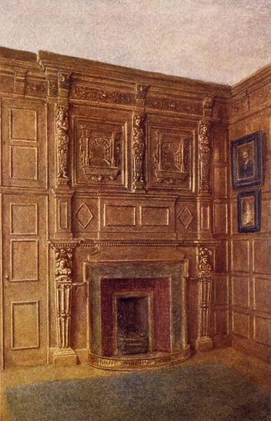 Chimney-piece and part of Room at No 4 Coleman Street, 1892 (colour litho)