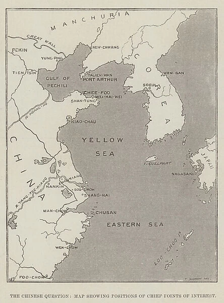 The Chinese Question, Map showing Positions of Chief Points of Interest (engraving)