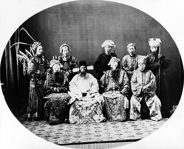 Chinese Theatricals, Shanghai, c. 1870 (b  /  w photo)