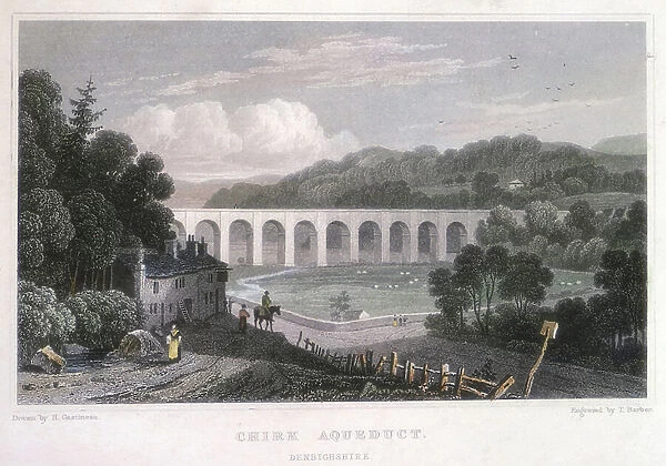 Chirk aqueduct on the Ellesmere Canal, London, 1829 (engraving)