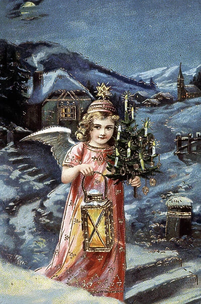Christmas Angel, Hungary, c.1909 (potscard)