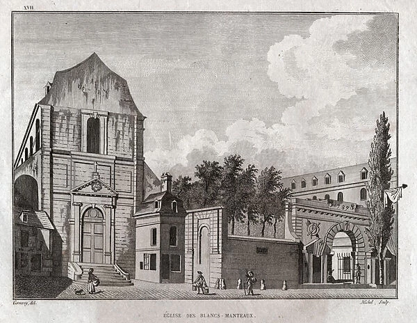 Church of Blancs Coats, Paris. (engraving, circa 1780)