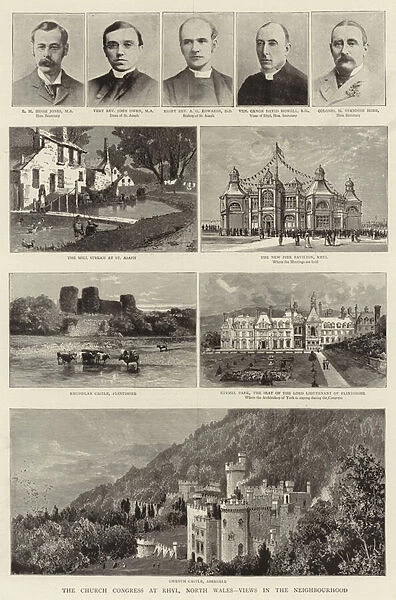 The Church Congress at Rhyl, North Wales, views in the Neighbourhood (engraving)