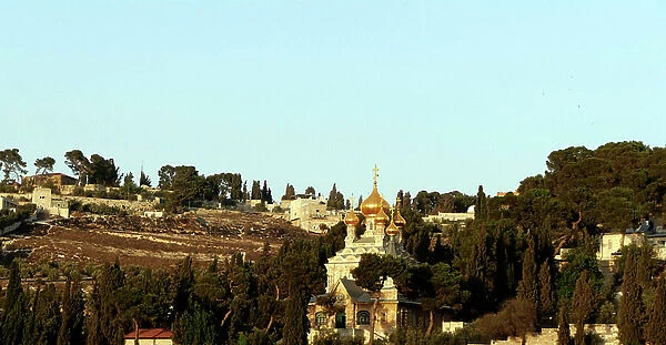 Church of Mary Magdalene, Russian Orthodox church, in Jerusalem, Israel