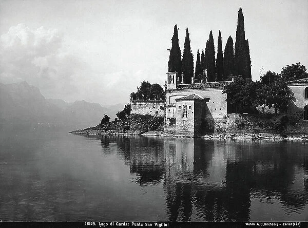 The Church of San Virgilio, located on San Virgilio Point of Garda Lake, on the Veneto side