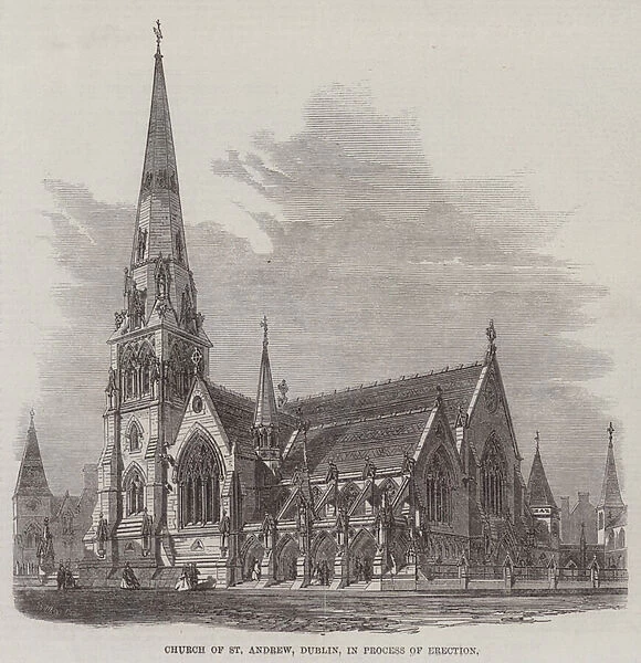 Church of St Andrew, Dublin, in Process of Erection (engraving)