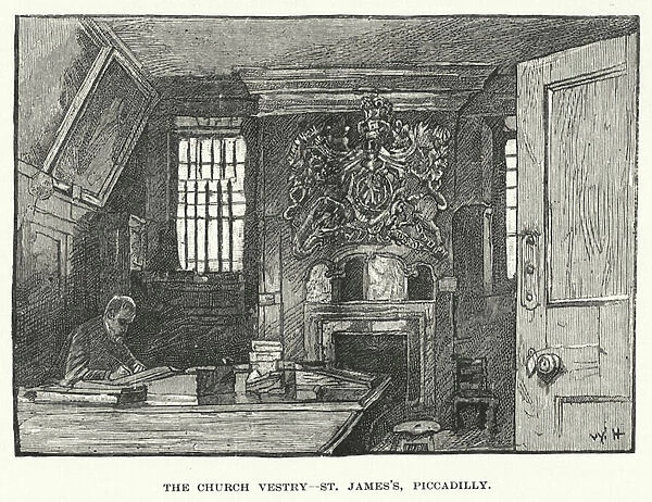 The Church vestry, St James s, Piccadilly (engraving)