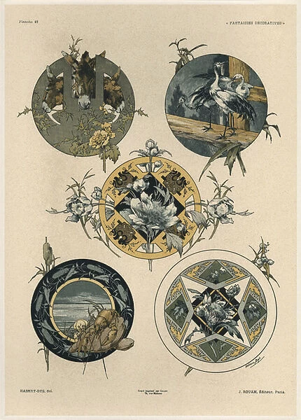 Circles, plate 42 from Fantaisies decoratives, engraved by Gillot